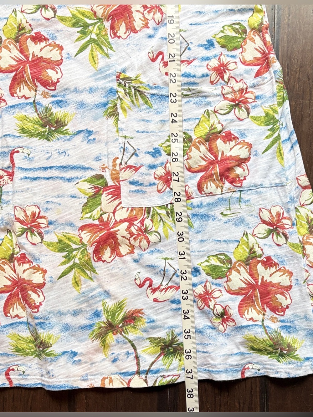 fresh produce Tropical Drape Dress Flamingo Large Made in USA Vacation Island - Picture 6 of 10